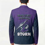 Personalized Melbourne Storm Blazer Easter Mascot - Colorful Eggs Cartoon Style