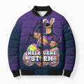 Personalized Melbourne Storm Bomber Puffer Jacket Easter Mascot - Colorful Eggs Cartoon Style