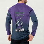 Personalized Melbourne Storm Button Sweatshirt Easter Mascot - Colorful Eggs Cartoon Style