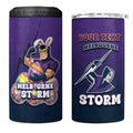 Personalized Melbourne Storm 4 in 1 Can Cooler Tumbler Easter Mascot - Colorful Eggs Cartoon Style