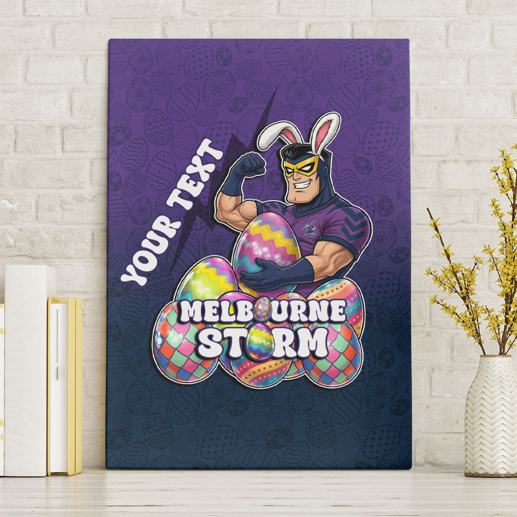 Personalized Melbourne Storm Canvas Wall Art Easter Mascot - Colorful Eggs Cartoon Style