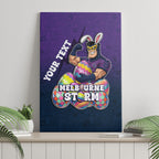 Personalized Melbourne Storm Canvas Wall Art Easter Mascot - Colorful Eggs Cartoon Style