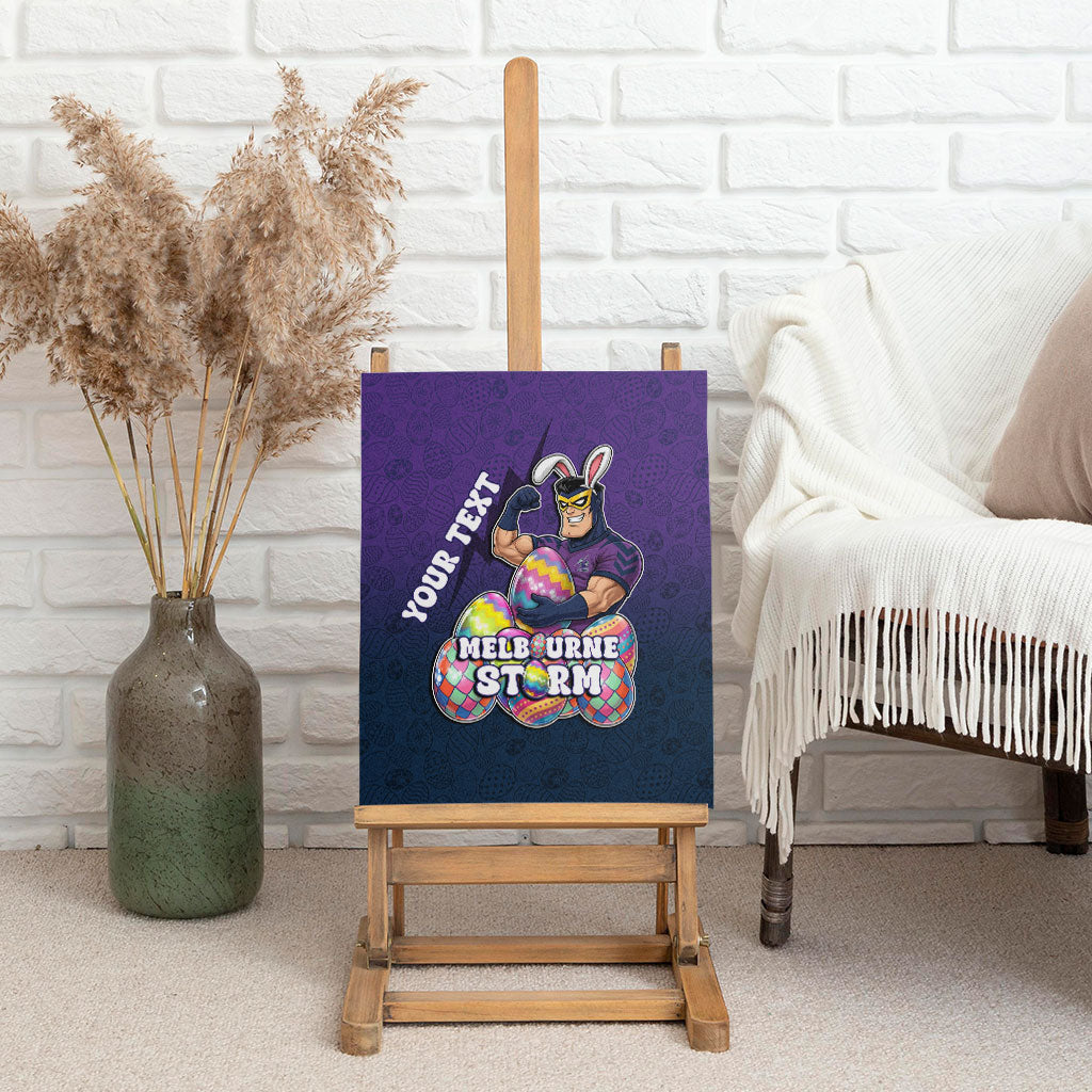 Personalized Melbourne Storm Canvas Wall Art Easter Mascot - Colorful Eggs Cartoon Style
