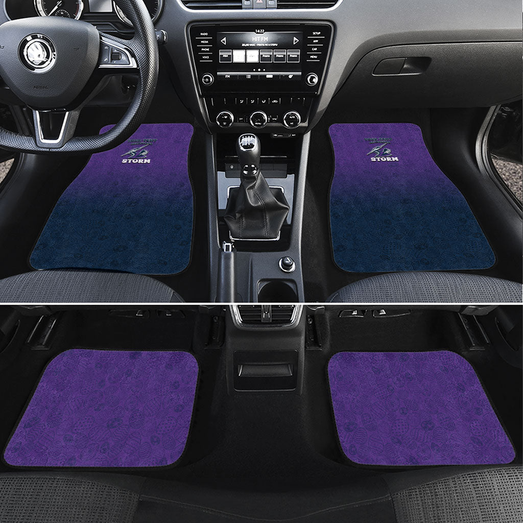 Personalized Melbourne Storm Car Mats Easter Mascot - Colorful Eggs Cartoon Style
