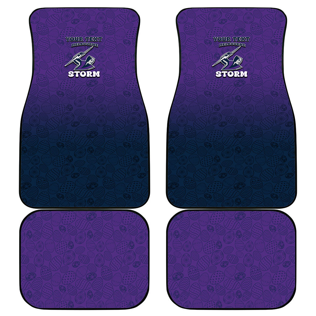 Personalized Melbourne Storm Car Mats Easter Mascot - Colorful Eggs Cartoon Style