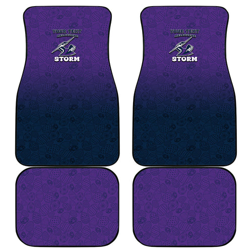 Personalized Melbourne Storm Car Mats Easter Mascot - Colorful Eggs Cartoon Style