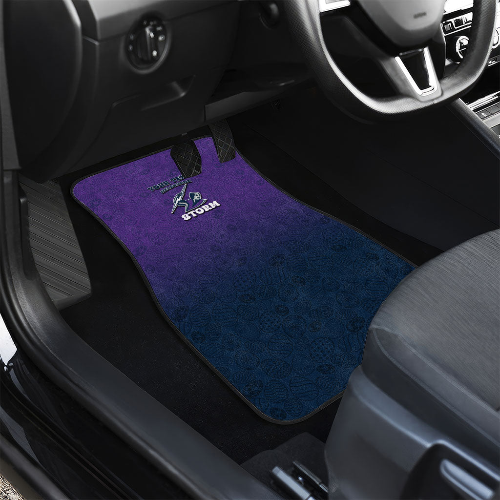 Personalized Melbourne Storm Car Mats Easter Mascot - Colorful Eggs Cartoon Style