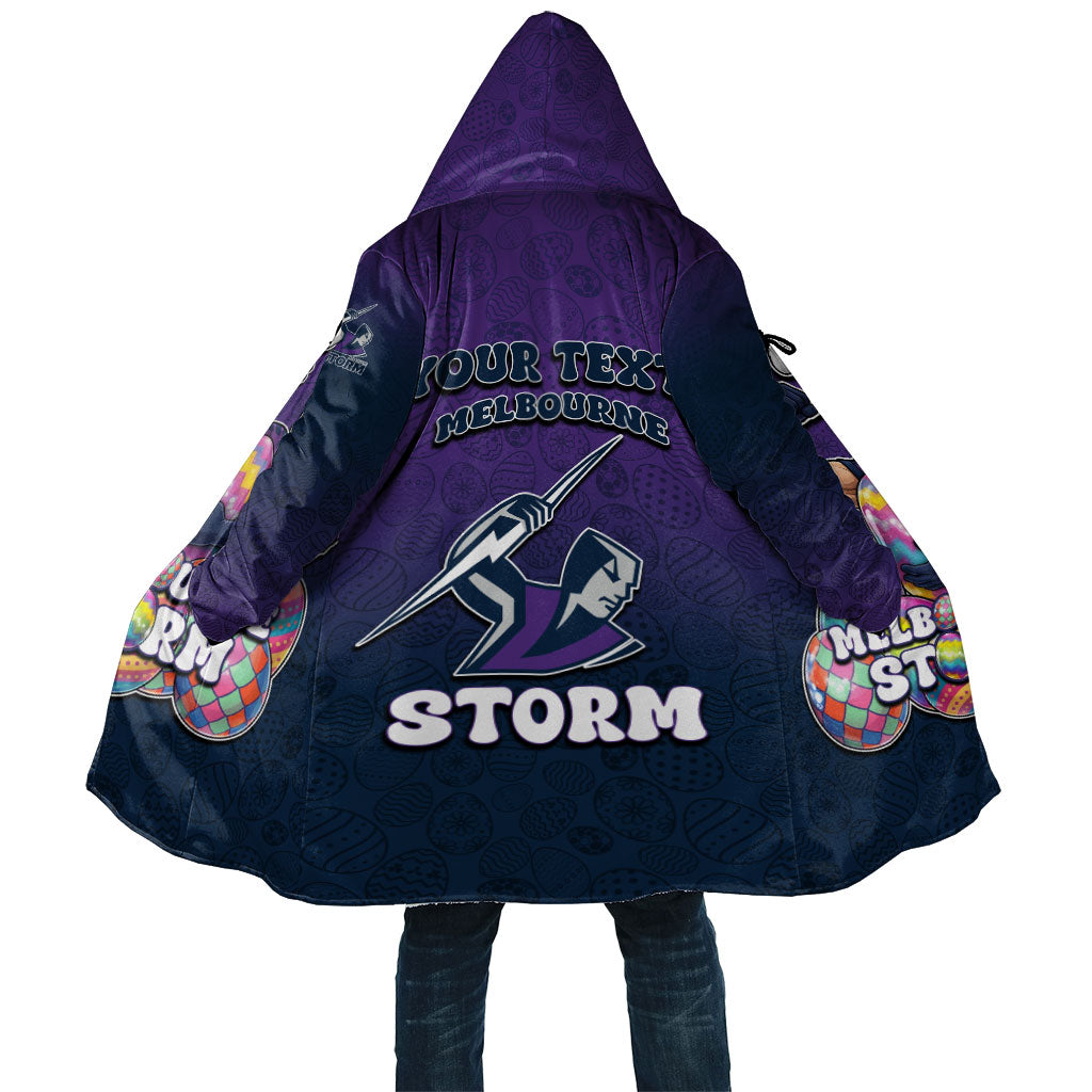 Personalized Melbourne Storm Cloak Easter Mascot - Colorful Eggs Cartoon Style