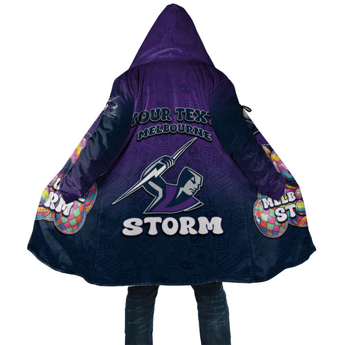 Personalized Melbourne Storm Cloak Easter Mascot - Colorful Eggs Cartoon Style