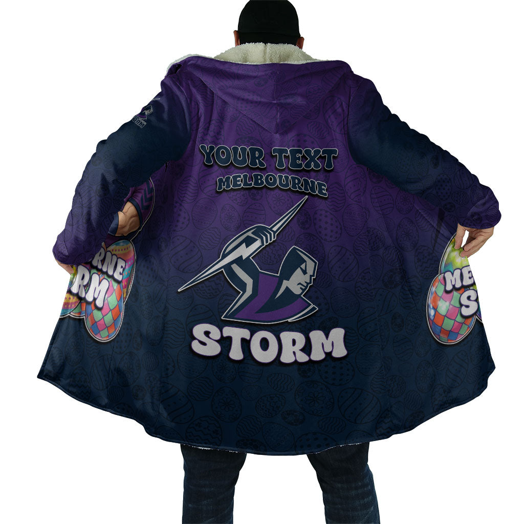 Personalized Melbourne Storm Cloak Easter Mascot - Colorful Eggs Cartoon Style