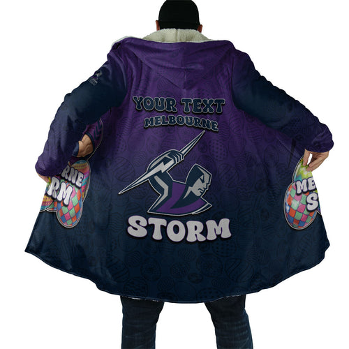 Personalized Melbourne Storm Cloak Easter Mascot - Colorful Eggs Cartoon Style