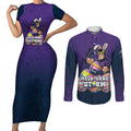 Personalized Melbourne Storm Couples Matching Short Sleeve Bodycon Dress and Long Sleeve Button Shirt Easter Mascot - Colorful Eggs Cartoon Style