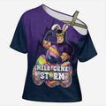 Personalized Melbourne Storm Cross Shoulder Shirt Easter Mascot - Colorful Eggs Cartoon Style