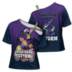 Personalized Melbourne Storm Cross Shoulder Shirt Easter Mascot - Colorful Eggs Cartoon Style