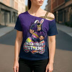 Personalized Melbourne Storm Cross Shoulder Shirt Easter Mascot - Colorful Eggs Cartoon Style