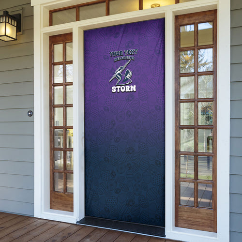 Personalized Melbourne Storm Door Cover Easter Mascot - Colorful Eggs Cartoon Style