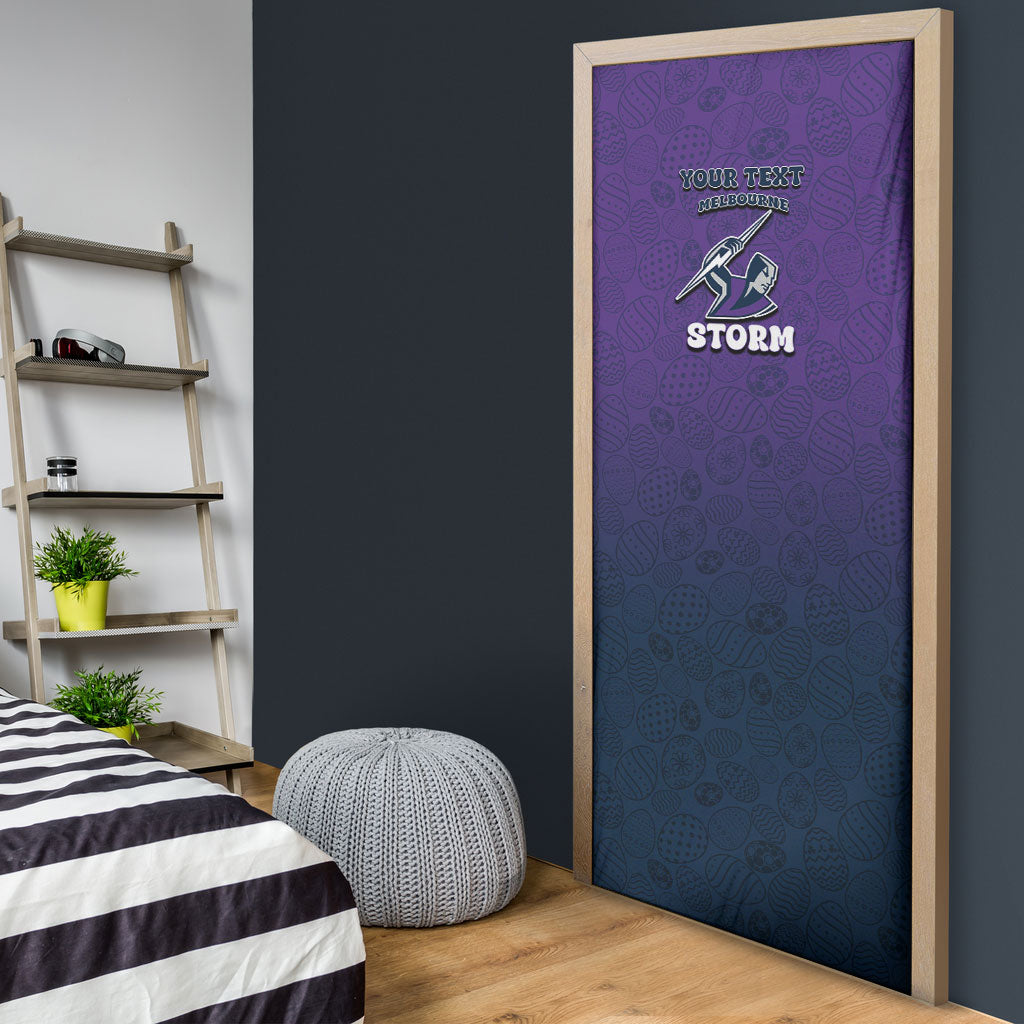 Personalized Melbourne Storm Door Cover Easter Mascot - Colorful Eggs Cartoon Style