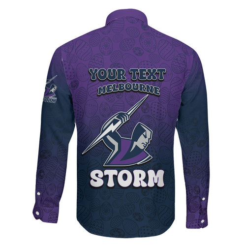 Personalized Melbourne Storm Family Matching Mermaid Dress and Hawaiian Shirt Easter Mascot - Colorful Eggs Cartoon Style