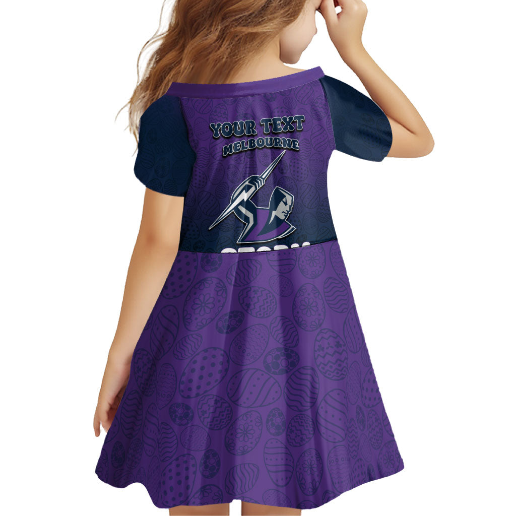 Personalized Melbourne Storm Family Matching Off The Shoulder Long Sleeve Dress and Hawaiian Shirt Easter Mascot - Colorful Eggs Cartoon Style