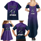 Personalized Melbourne Storm Family Matching Summer Maxi Dress and Hawaiian Shirt Easter Mascot - Colorful Eggs Cartoon Style
