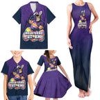 Personalized Melbourne Storm Family Matching Tank Maxi Dress and Hawaiian Shirt Easter Mascot - Colorful Eggs Cartoon Style