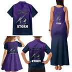Personalized Melbourne Storm Family Matching Tank Maxi Dress and Hawaiian Shirt Easter Mascot - Colorful Eggs Cartoon Style