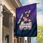 Personalized Melbourne Storm Garden Flag Easter Mascot - Colorful Eggs Cartoon Style