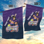 Personalized Melbourne Storm Garden Flag Easter Mascot - Colorful Eggs Cartoon Style