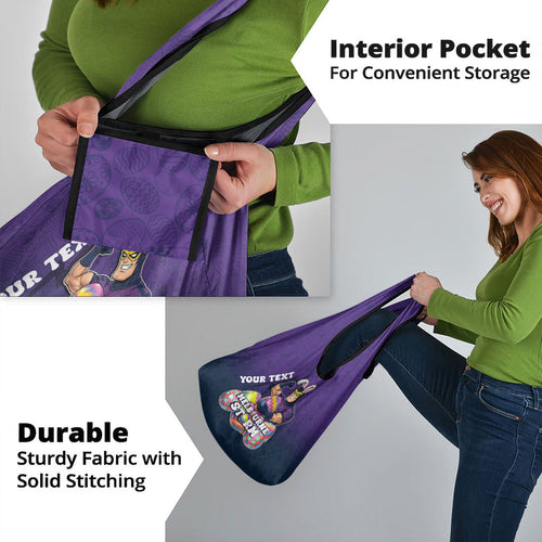 Personalized Melbourne Storm Grocery Bag Easter Mascot - Colorful Eggs Cartoon Style