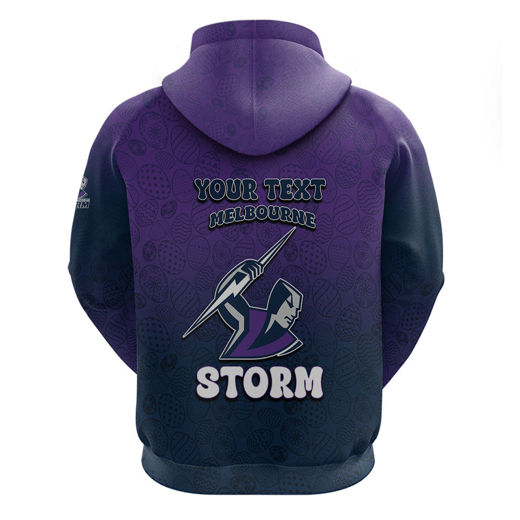 Personalized Melbourne Storm Hoodie Easter Mascot - Colorful Eggs Cartoon Style