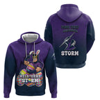 Personalized Melbourne Storm Hoodie Easter Mascot - Colorful Eggs Cartoon Style