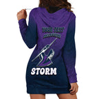 Personalized Melbourne Storm Hoodie Dress Easter Mascot - Colorful Eggs Cartoon Style