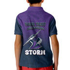 Personalized Melbourne Storm Kid Polo Shirt Easter Mascot - Colorful Eggs Cartoon Style