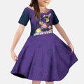 Personalized Melbourne Storm Kid Short Sleeve Dress Easter Mascot - Colorful Eggs Cartoon Style