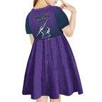 Personalized Melbourne Storm Kid Short Sleeve Dress Easter Mascot - Colorful Eggs Cartoon Style