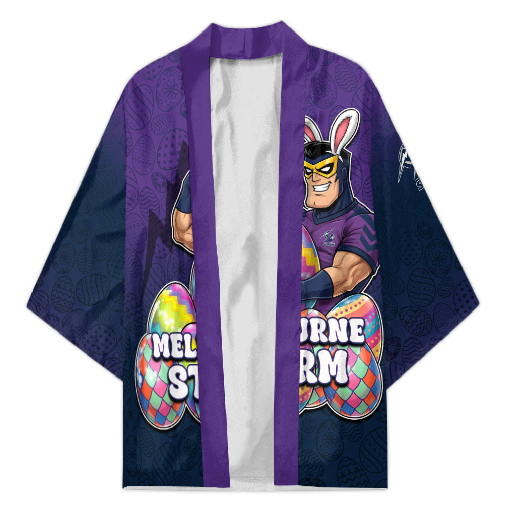 Personalized Melbourne Storm Kimono Easter Mascot - Colorful Eggs Cartoon Style