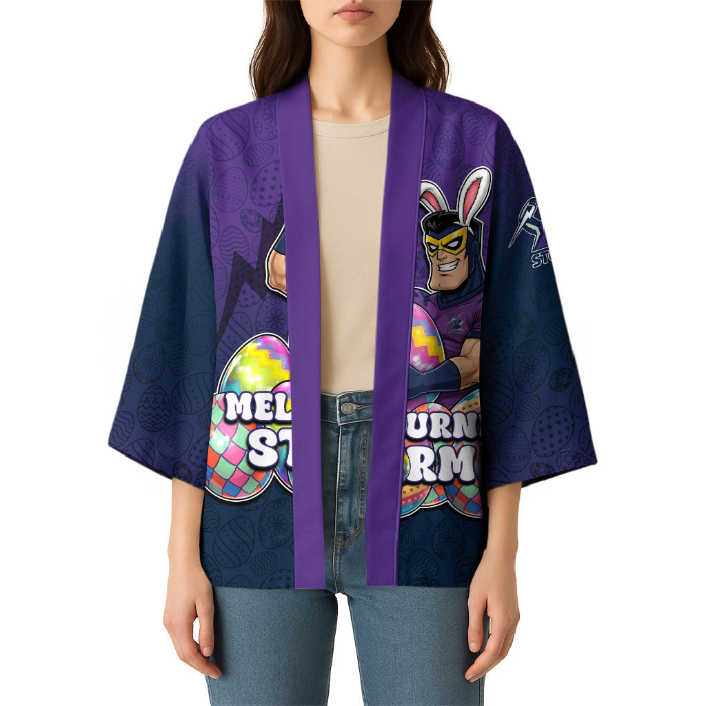 Personalized Melbourne Storm Kimono Easter Mascot - Colorful Eggs Cartoon Style