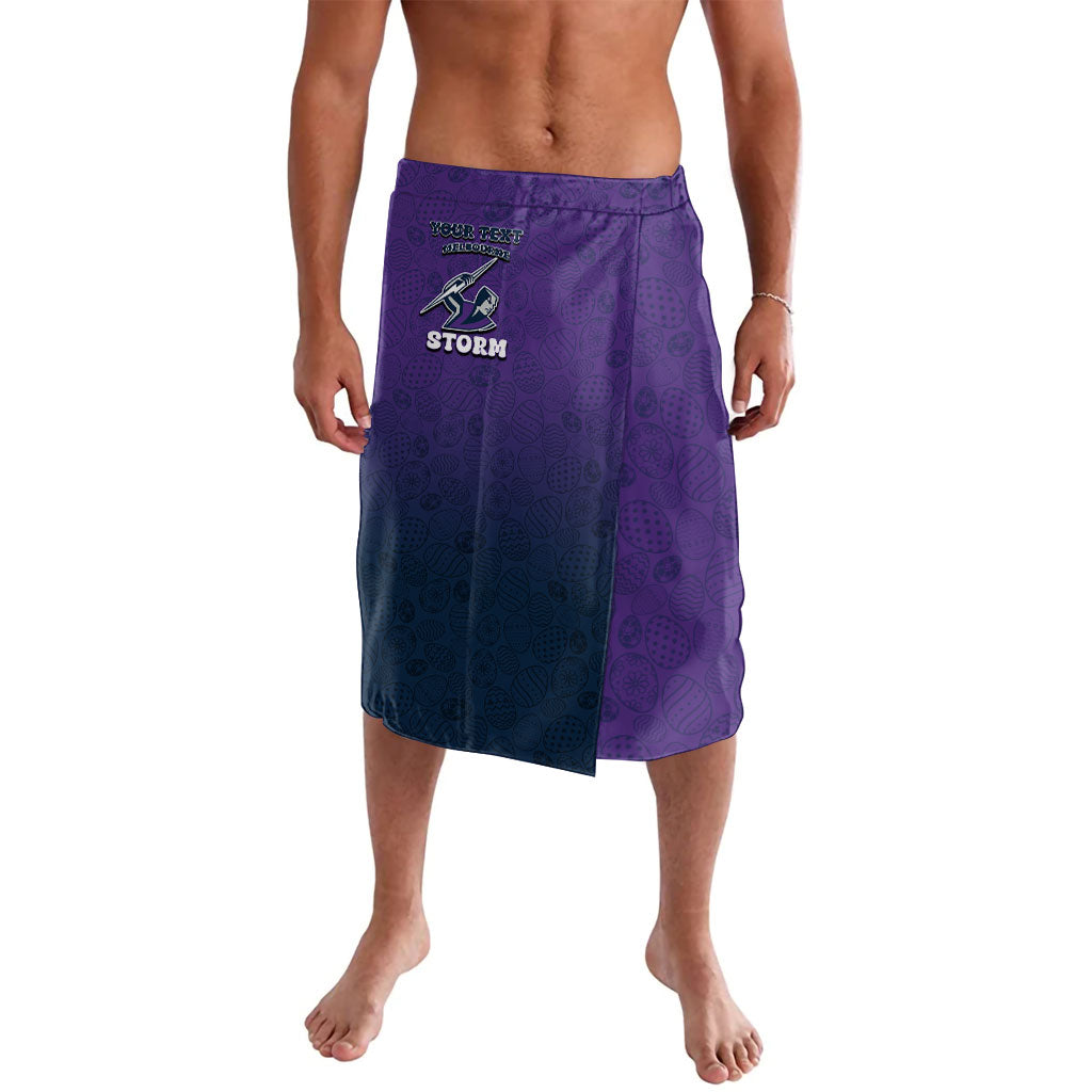 Personalized Melbourne Storm Lavalava Easter Mascot - Colorful Eggs Cartoon Style