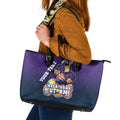 Personalized Melbourne Storm Leather Tote Bag Easter Mascot - Colorful Eggs Cartoon Style
