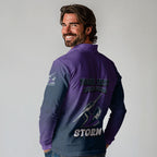 Personalized Melbourne Storm Long Sleeve Polo Shirt Easter Mascot - Colorful Eggs Cartoon Style