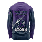 Personalized Melbourne Storm Long Sleeve Shirt Easter Mascot - Colorful Eggs Cartoon Style