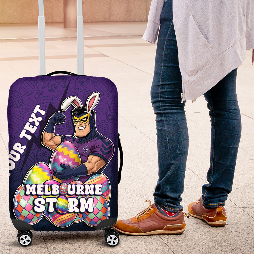 Personalized Melbourne Storm Luggage Cover Easter Mascot - Colorful Eggs Cartoon Style