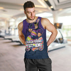 Personalized Melbourne Storm Men Tank Top Easter Mascot - Colorful Eggs Cartoon Style