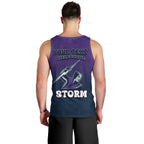 Personalized Melbourne Storm Men Tank Top Easter Mascot - Colorful Eggs Cartoon Style