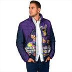Personalized Melbourne Storm Padded Jacket Easter Mascot - Colorful Eggs Cartoon Style