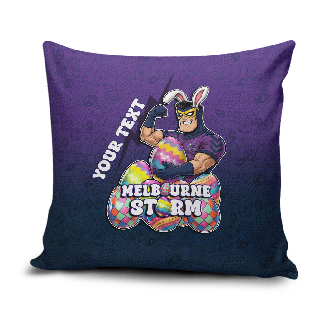 Personalized Melbourne Storm Pillow Cover Easter Mascot - Colorful Eggs Cartoon Style