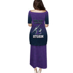 Personalized Melbourne Storm Puletasi Easter Mascot - Colorful Eggs Cartoon Style