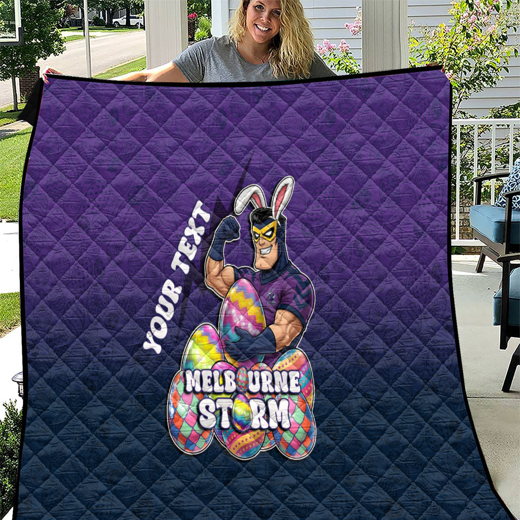 Personalized Melbourne Storm Quilt Easter Mascot - Colorful Eggs Cartoon Style