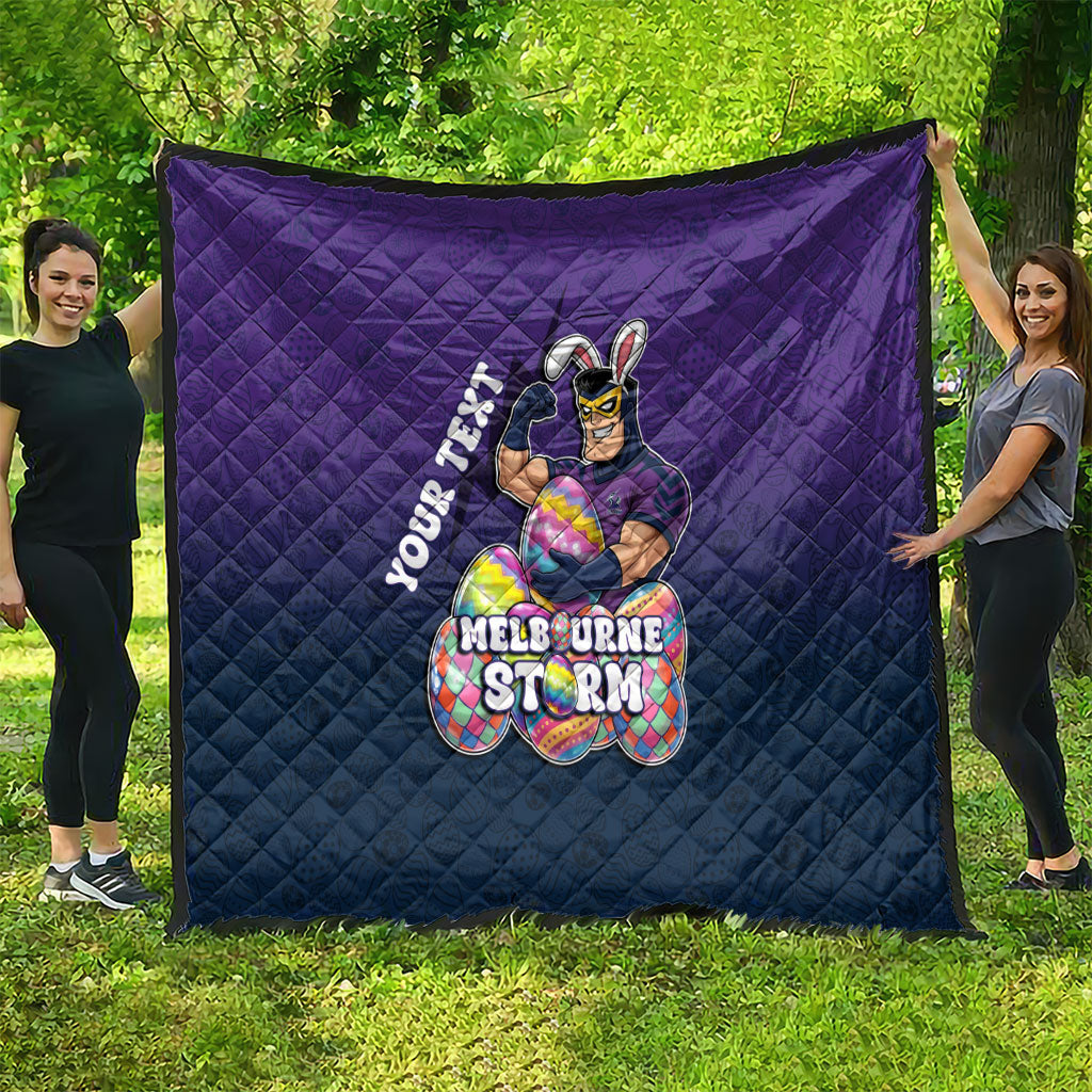 Personalized Melbourne Storm Quilt Easter Mascot - Colorful Eggs Cartoon Style