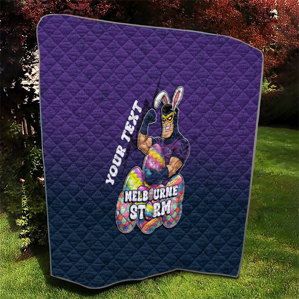 Personalized Melbourne Storm Quilt Easter Mascot - Colorful Eggs Cartoon Style